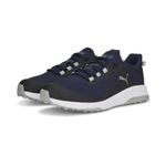 PUMA Golf Men's Fusion Grip Golf Shoe, Puma Navy-Puma Silver-Quiet Shade, 13 Wide