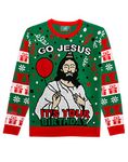 Tstars Funny Ugly Christmas Sweater for Men Women Jesus Birthday Holiday Xmas Sweaters XX-Large Multicolor