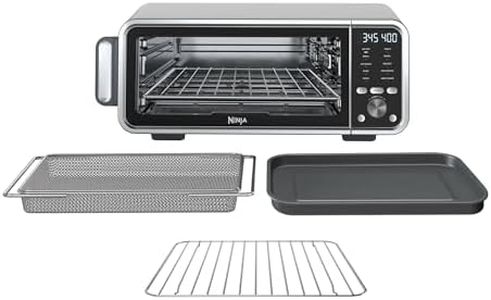 Ninja FT205CO Digital Air Fry Pro Countertop 10-in-1 Oven w/Extended Height, XL Capacity, Flip Up & Away Storage, with Air Fry Basket, Sheet Pan, Broil Rack, Wire Rack & Crumb Tray, Silver (Renewed)