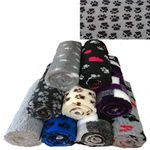 PnH Veterinary Bedding ® NON SLIP - Ribbed Rubber Backing Vet Bed Roll, Vetbed, Dog Bed, 3, 5, 8 and 10 Metre Rolls, Many Different Designs and Colours (3m x 75cm, Grey with Black Paws)