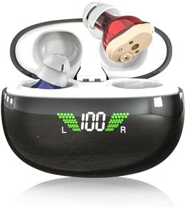 NOVAHEAR Rechargeable In-Ear OTC Hearing Aids for Seniors - Invisible Mini Hearing Amplifiers - Digital Hearing Devices with Portable Charging Case for Adults