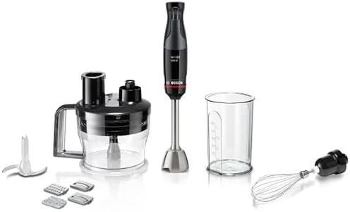 Bosch ErgoMaster Series 4 MSM4B670GB Pressure Controlled Speed 2 in 1 Hand Blender with Mini Food Processor, Beaker and Whisk, Stainless Steel Blade, 1000 W Motor, Black