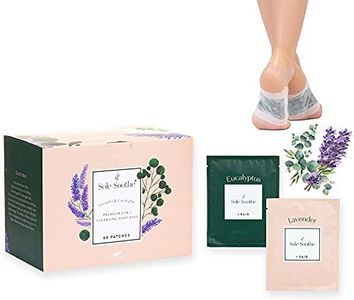 Sole Soothe Foot Pads Lavender Eucalyptus - All Natural Cleanse Feet Patches - Premium 2 in 1 Foot Care Pads Overnight Aromatherapy Treatment - 60 Foot Patches, White, 60 Count (Pack of 1)