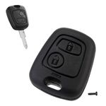 1 Pcs Buttons Car Key Fob Cover Replacement,Car Remote Control Key Case Shell Compatible,Car Remote Control Key Case Shell NO Blade for Peugeot 107 207 407 206 306 406 806 Citroen C1 C2 C3 C4 C5