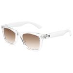 Tommy Hilfiger|Transparent Full Frame Square Sunglasses|100% UV Protected (Uv 400) Brown Gradient Faded Lens|Men's & Women's|Small|TH VALEN C5 50 S