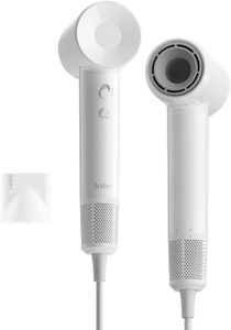 Laifen Hair Dryer SE Lite White, 150 Million Negative Ionic Blow Dryer With 100,000 RPM Brushless Motor, 1400 Watt Powerful Fast Drying High-Speed Low Noise Hairdryer, Lightweight and Compact Design