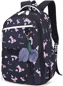 Geek-M Sac à Dos femme College Scolaire Sac Toile Ado Fille Cartable Sac d'école (Noir)