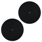 2pcs Record Player Mat, 12 Inch Anti-Slip & Anti-Static Felt Record Pad Turntable Slipmat Wool Turntable Platter Mat Record Player Protective Mat for Home Record Players (Black)