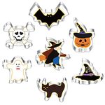 Halloween Cookie Cutters Set 7 Pieces, Stainless Steel Halloween Biscuit Cutters Shape - Pumpkin, Bat, Ghost, Cat, Witch, Hat, Skeleton for Halloween Food Party