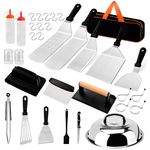 Homzenify 33PCS Griddle Accessories Kit - Stainless Steel Accessories Set for Flat Top Grill Barbecue for Blackstone and Camp Chef - Professional Grill Spatula Set for Outdoor Indoor