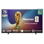 Hisense 189 cm (75 Inches) 4K Ultra HD Smart QLED TV | Dolby Vision Atmos, HDR10+ | 30W Powerful Speakers | AI 4K Upscaler | ALLM | MEMC | HDR 10+Decoding | Voice Control | VIDAA OS | 75E7Q (Black)