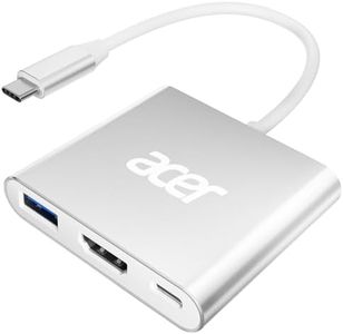 Acer USB C to HDMI Adapter, Type C to 4K HDMI Adapter with 100W PD & USB 3.0 Port Multiport Digital AV Converter for MacBook Pro/air, iPad Pro/air, iPhone 15, Tablets, Switch and More USB-C Devices