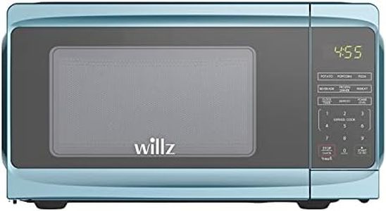 Willz WLCMV807BE-07 Countertop Small Microwave Oven with 6 Preset Cooking Programs Interior Light LED Display, Blue