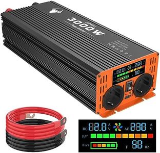 Convertisseur 12V 220V 3000W /6000W 230V Onde Sinusoïdale Modifiée Onduleur pour Camping Voiture/Maison Transformateur et Dual AC Priseset de Courant Alternatif et 1 Port USB et Affichage LED
