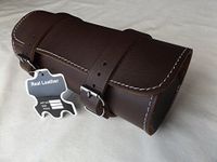 Full Grain Cowhide Leather Motorcycle Motorbike Tool Roll Saddle Bag TR9