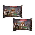 YangXiH Long Pillowcases with Zipper Set of 2,Dogs Playing Poker Pillow Covers for Bedroom and Living Room Home Pillow Cases 20"x 26"