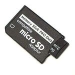 Micro SD SDHC to Pro Duo Memory Stick Adapter Card Compatible with The Playstation Portable PSP Console & Cyber Shot Camera - Memory Stick Pro Duo Adapter