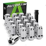 AUTOPTIM M12x1.25 Spline Lug Nuts - Replacement for 1993-2022 Nissan Altima, 1988-2022 Nissan Maxima, 1999-2015 Nissan Xterra Aftermarket Wheel 20pcs Chrome Closed End Lug Nuts with 1 Socket Key