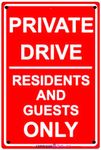 Eletina twinkle Indication Warning Sign Private Drive Residents and Guests Only Caution Alert Wall Art Outdoor Indoor 12x8 Inches New Aluminum Metal tin Sign