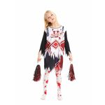 Veroda Halloween Zombie Horror Campus Dead Cheerleader Costumes Dress Pom Poms Socks for Kids Girls Halloween Costume (M(9-11 years))