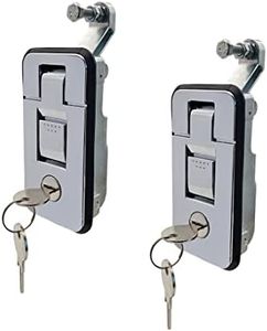 2 Sets Purocean Compression Latch with Keys,Adjustable Lever Hand Compression Lock for RV Trailer Campers and Caravans (Chrome)
