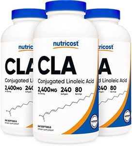 Nutricost CLA (Conjugated Linoleic Acid) 2,400mg, 240 Softgels - Gluten Free, Non-GMO, 800mg Per Softgel (3 Bottles)