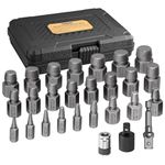 AMTOVL 24-Piece Screw Extractor Set - Easy Out Bolt Remover Kit with 3 Adapters. Compatible with 1/2" & 3/8" Hex Drives. Remove Stripped, Broken, or Rusted Bolts & Screws