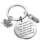 FUSTMW Runners Keychain Gift Marathon Runner Gift Marathon Keychain Track Gift Inspiration Gift for Runner Jewelry Running Gift (Silver)