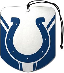 FANMATS 61572 NFL Indianapolis Colts Hanging Car Air Freshener, 2 Pack, Black Ice Scent, Odor Eliminator, Shield Design with Team Logo