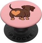 PopSockets Dachshund Butt Heart Weiner Dog Mom Gift pink for Girls PopSockets PopGrip: Swappable Grip for Phones & Tablets