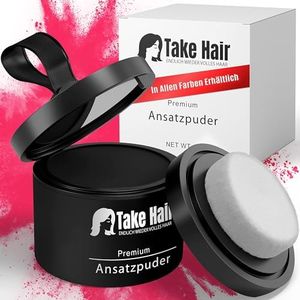 Take Hair Ansatzpuder Frauen I 100% Wasserfest inkl. Spiegel und Schwamm I 4g Haarpuder I Haarverdichtung Haarverdicker Ansatzspray I Ansatzpuder für graue Haare abdecken (Ansatzpuder Mittelbraun)