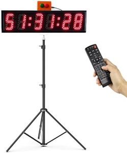 Jhering LED Race Timing Clock with Tripod for Running Events 7 Colors, Countdown/up Digital Race Timer (5 Inch)