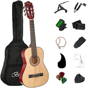 BESYOU 30" Wood Acoustic Guitar with Case,guitar book and Accessories for Kids/Girls/Boys/Beginners (Natural)