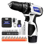 Cordless Drill Electric Screwdriver Drill Driver Mini Drill 16.8V Power Tool, Fast Charger, 26PCS Accessories, with Rechargeable 1500 mAh Battery & LED Work Light (White)