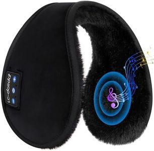 LC-dolida Bluetooth Earmuffs for Winter Women Men, Ear Warmers Headphones Ear Muffs Fluffy with Music HD Speakers Calling for Outdoor Winter Running Cycling Camping, Ice Fishing Skating, Walking Dog