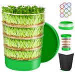 HK Seed Starter Tray, Stackable 4-Tier Mesh Sprouting Trays, Upgrade Seed Sprouting Kit with Lid & Storage Bag, Soil-Free Seed Starter Kit for Beans Alfalfa Seeds Microgreens Herbs Wheat Grass