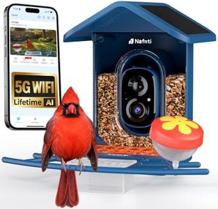Nafnti Smart Bird Feeder with Camera 5GHz No Subscription, Solar Powered