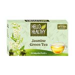 Hello Healthy 100% Jasmine Green Tea | 20 Bags (2 grams Each) With All Natural Flavours | Makes Upto 40 Cups | Helps In Weight Lose & Boosts Brain Function | Jasmine Flowers Tea