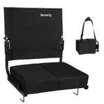 Stadium Seats for Bleachers with Back Support Wide, Portable Bleacher Chairs with Highest Back and Thick Cushion, Folding Padded Stadium Chair for Adults at Sports Events and Concerts. (Black)