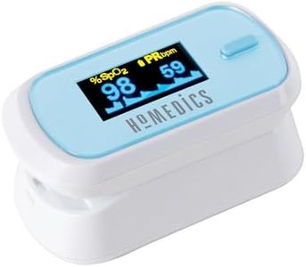 HoMedics Oxymètre de pouls au doigt - Moniteur d'oxygène sanguin, Cardiofréquencemètre pour adultes et enfants, Moniteurs de saturation en oxygène avec écran OLED, Oxymètres de pouls précis