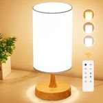 OYADISIIOP Light Therapy Lamp, 10000 Lux Bright Lamp with 3 Color Temperatures, Adjustable Brightness, Timer & Memory Function, Sun Lamp with Remote Control(Wood Base White Shade)