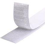 Hook and Loop Strip Tape,8M Double Sided Sticky Tape,Self Adhesive Sticky Back Fastening Tape 20mm Wide (White)