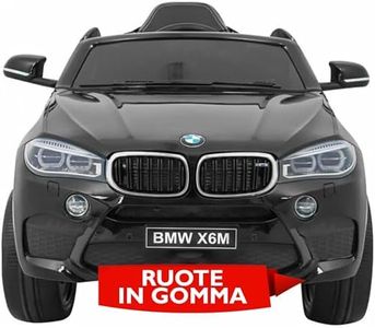 Mondial Toys Auto Macchina Elettrica per Bambini 12V BMW X6M con Sedile in Pelle, Ruote in Gomma Telecomando 2.4G Porte Apribili, Full Optional (Nero)