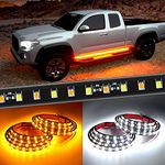 Nilight Truck Running Board Lights 2PCS 60 Inch LED Side Maker White Courtesy Light & Sequential Amber Turn Signal Lighting Strips Kit for Trucks Pickup SUV