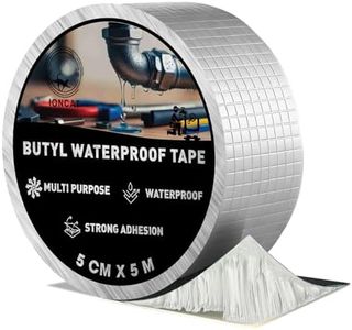 Butyl Tape Waterproof for Leaks, Roof Sealant Tape for Leak Repair, Patch and Seal Tape for Roof, Window, Glass, Silicon and Pipe Sealing, Aluminium Foil Tape, Silver, 50 MM X 5 M