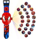 Superhero with 24 Figurines Projector Watch, Boy’s Electronic Watch, Projection Toys, Red