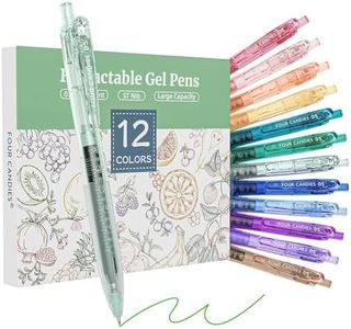 Four Candies 12Pack 0.5mm Quick Dry Retractable Gel Pen Set, Cute Transparent Fine Point Multicolor Note Taking Aesthetic lnk Pens, Comfort Grip 12 Ink Colors Drawing Writing School Office Home