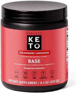 Perfect Keto Exogenous Ketones Powder, BHB Beta-Hydroxybutyrate Salts Supplement, Best Fuel for Energy Boost, Mental Performance, Mix in Shakes, Milk, Smoothie Drinks for Ketosis – Strawberry Lemonade