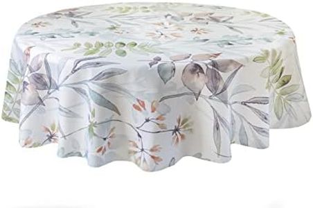 Benson Mills Indoor Outdoor Spillproof Tablecloth for Spring/Summer/Party/Picnic (Botanica, 70 Round)