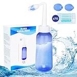 Neti Pot Sinus Rinse Kit with 70 Packets Nasal Wash Salt,Sinus Relief,Nasal Rinse,Nasal Irrigation,Nasal Spray,300ml Nasal Sinus Rinse Kit for Adult & Kid